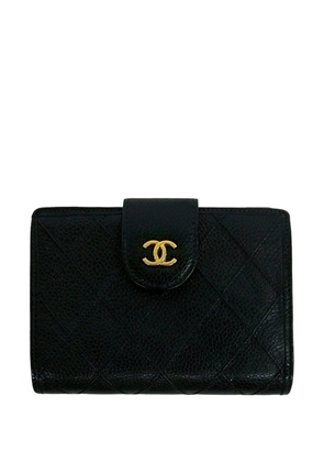 CHANEL Pre-Owned 1996-1997 CC Quilted Caviar Bifold Wallet small wallets - Black
