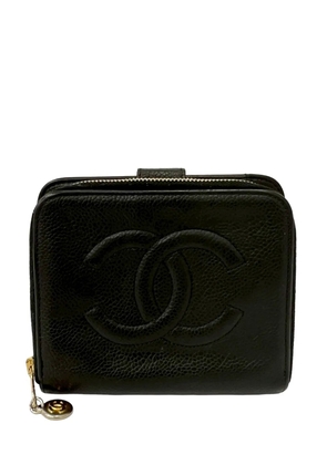 CHANEL Pre-Owned 1997-1999 CC Caviar Bifold Wallet small wallets - Black