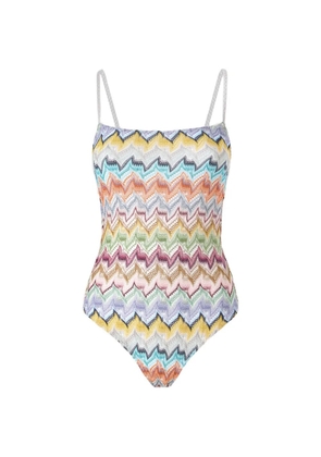Missoni zigzag-knit swimsuit - White