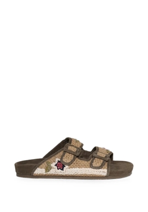 Baziszt floral-embroidered sandals - Neutrals