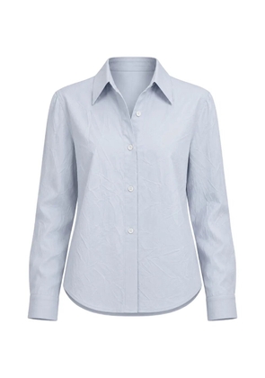 WE-AR4 The Layered crinkled-effect button-down shirt - Blue