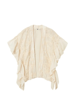 TWINSET floral ruffled cape - Neutrals