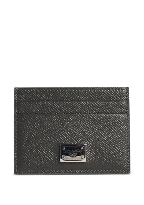 Dolce & Gabbana Dauphine logo-plaque grained-leather card holder - Grey