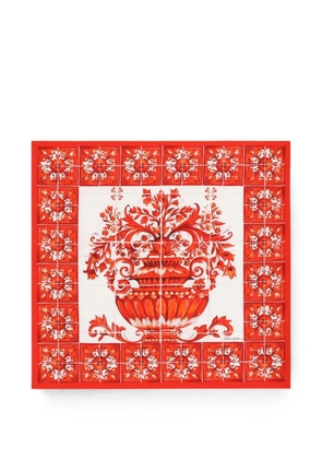 Dolce & Gabbana Majolica-print silk scarf - Red