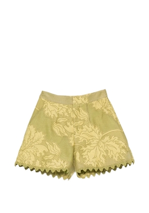 La DoubleJ Good Butt jacquard lace-trimmed shorts - Green