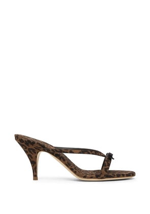 3juin Linda leopard-print bow-detail sandals - Brown