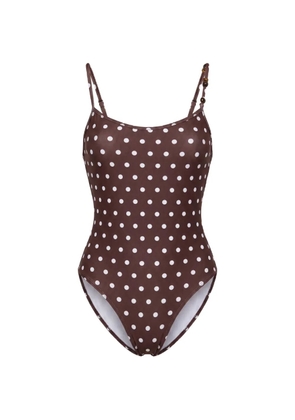 Nicholas Dione one piece suit - espresso ivory polka dot - Brown