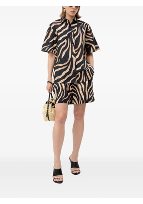 HUGO zebra-print drawstring shorts - Black