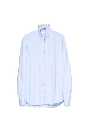 MASU ruffled zip-up shirt - Blue