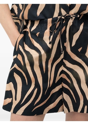 HUGO zebra-print drawstring shorts - Black
