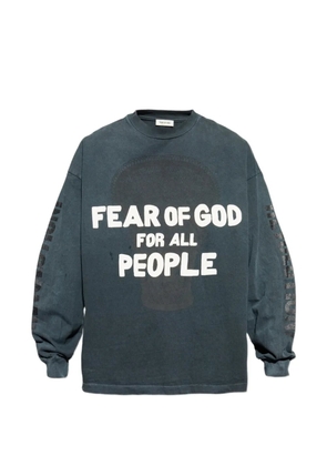 Fear Of God slogan-print long-sleeve T-shirt - Blue