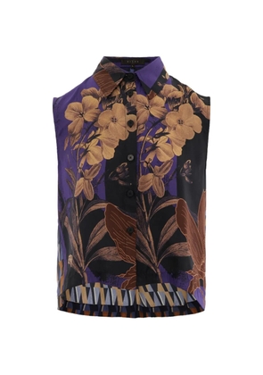 Biyan Saluna floral-print sleeveless shirt - Purple