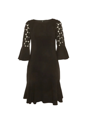 BOSS GREEN HUGO BOSS lace-sleeve crepe dress - Black