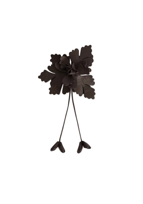 Alberta Ferretti floral-motif leather brooch - Brown