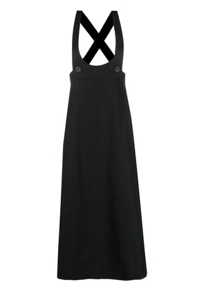 Tela cross-back button-detail maxi dress - Black