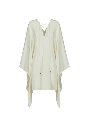 Taller Marmo Sahara lace-up kaftan mini dress - Neutrals