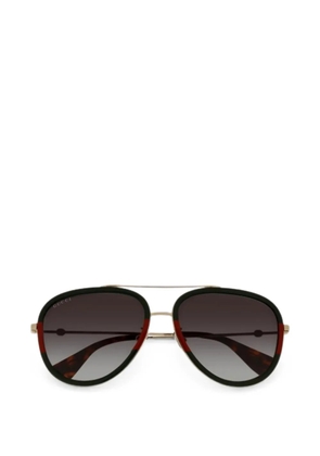 Gucci Eyewear Web-stripe pilot-frame sunglasses - Gold