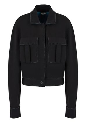 Giorgio Armani buttoned-up contrasting jacket - Black