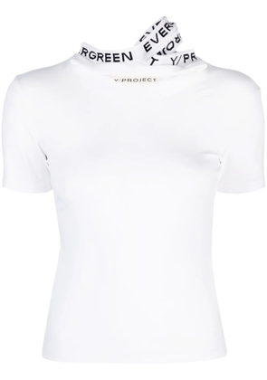 Y/Project logo-jacquard triple-collar T-shirt - White