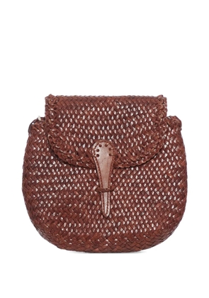 DRAGON DIFFUSION mini City woven leather cross body bag - Brown