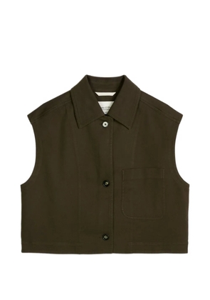 Marc O'Polo button-fastening cropped gilet - Green