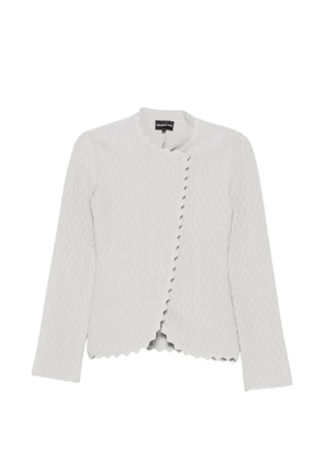 Emporio Armani scalloped-edge wave-texture jacket - Grey