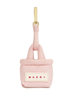 Marni stitching padded puff keyring - Pink