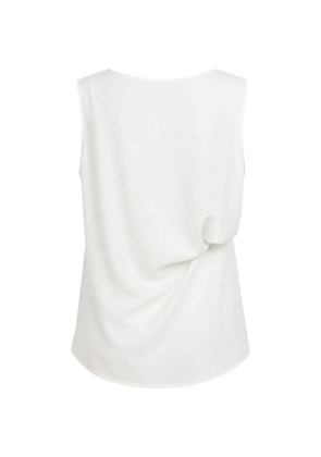 Dusan draped-back sleeveless top - White