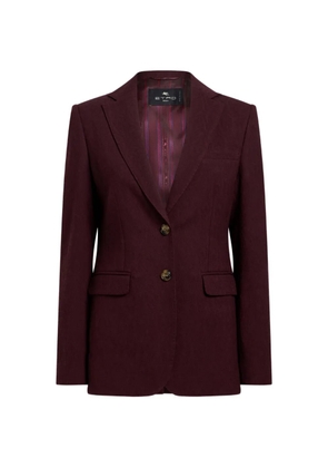 ETRO single-breasted wool jacquard jacket with medallion motif - Red