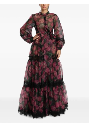 MIAU by Clara Rotescu floral-print tiered maxi dress - Black