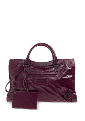 Balenciaga medium Le City leather tote bag - Purple