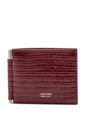TOM FORD lizard-effect money-clip cardholder - Red