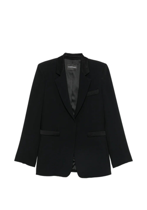 Emporio Armani satin-trim single-breasted blazer - Black