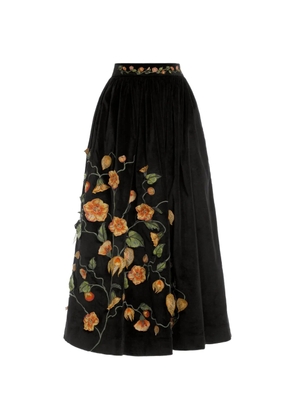 Agua By Agua Bendita Tangelo Uchuva maxi skirt - Black