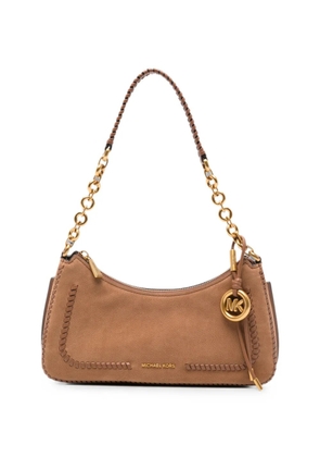 Michael Kors whipstitch-trim chain-link shoulder bag - Brown