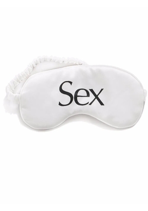 More Joy slogan-print silk eye mask - White