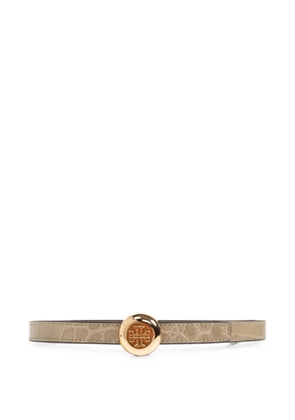 Tory Burch crocodile-effect logo-buckle belt - Neutrals