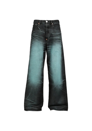 Kenzo Turn up faded-effect wide-leg jeans - Grey