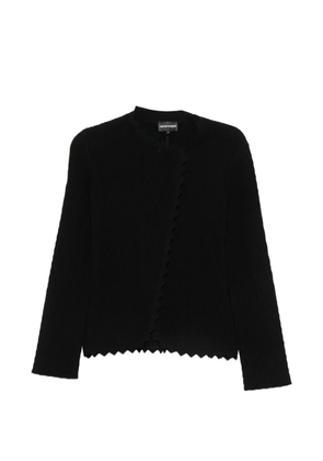 Emporio Armani scalloped-edge textured jacket - Black