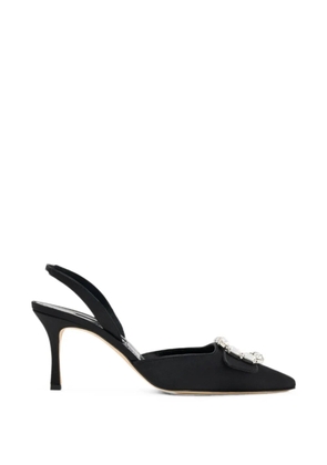 Manolo Blahnik Maysale crystal-buckle slingback pumps - Black