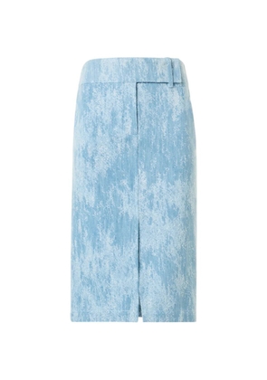Akris Punto Jacquard textured front-slit midi skirt - Blue