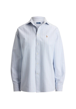 Polo Ralph Lauren vertical-stripe embroidered-logo shirt - Blue