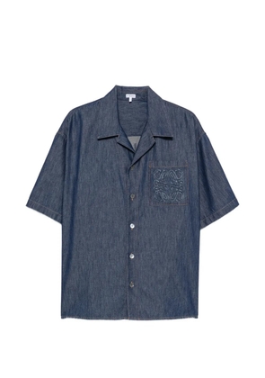 LOEWE Anagram-embroidered shirt - Blue