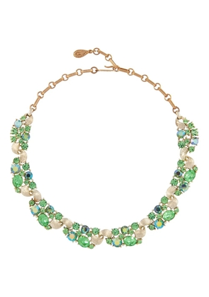 Susan Caplan Vintage 1960s Lisner peridot and crystal embellished necklace - Gold