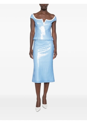 SHUSHU/TONG sequin-embellished midi skirt - Blue