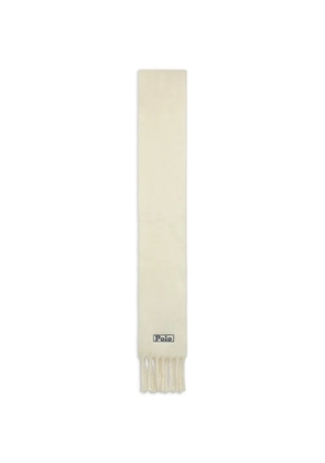 Polo Ralph Lauren logo-embroidered fringed scarf - White