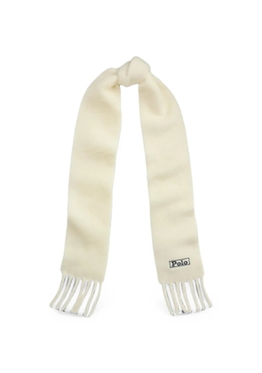 Polo Ralph Lauren logo-embroidered fringed scarf - White