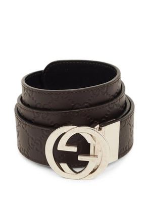 Gucci Pre-Owned Interlocking G Guccissima reversible belt - Brown