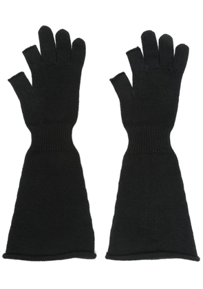Rick Owens fine-knit long gloves - Black
