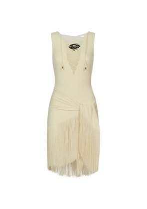 Taller Marmo Sahara lace-up swimsuit and pareo set - Neutrals